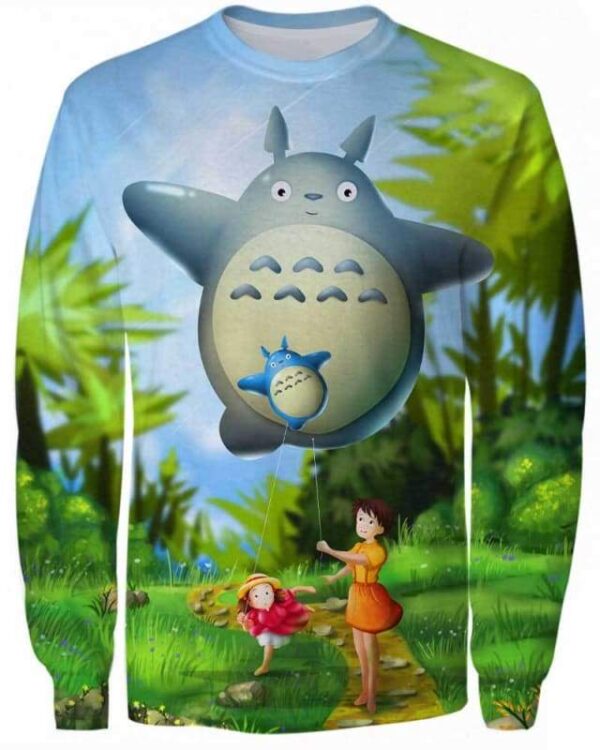 Totoro Balloon - All Over Apparel - Sweatshirt / S - www.secrettees.com