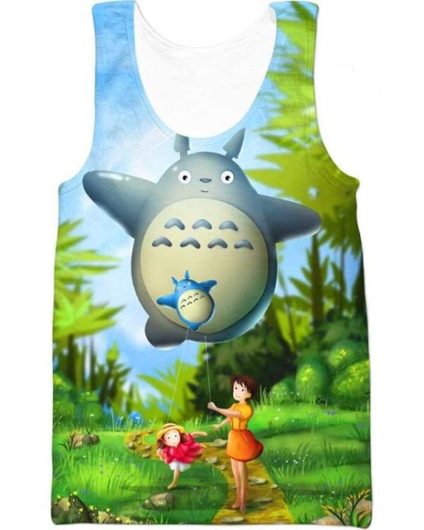 Totoro Balloon - All Over Apparel - Tank Top / S - www.secrettees.com