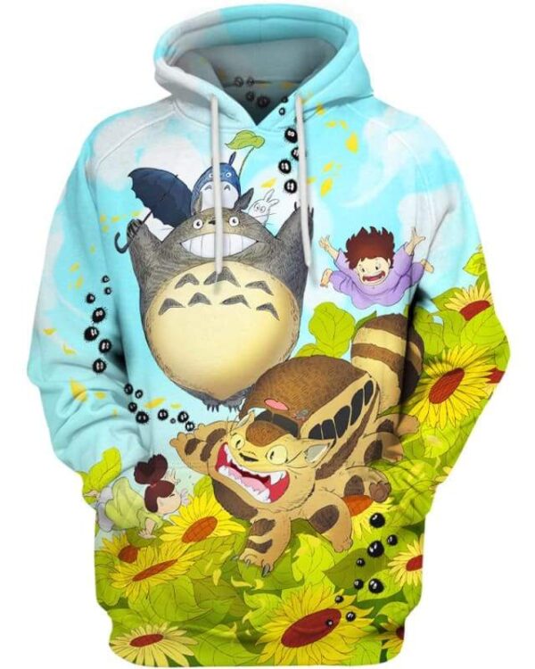 Totoro Family - All Over Apparel - Hoodie / S - www.secrettees.com