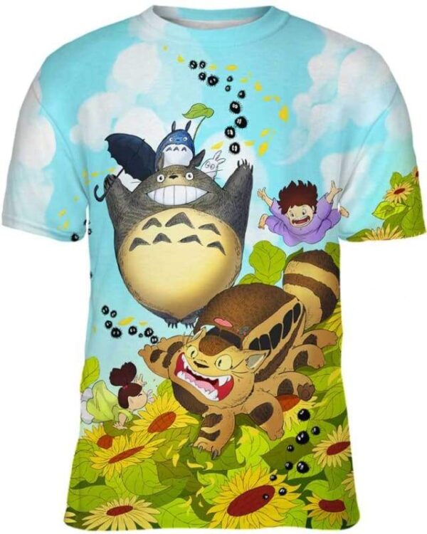 Totoro Family - All Over Apparel - Kid Tee / S - www.secrettees.com