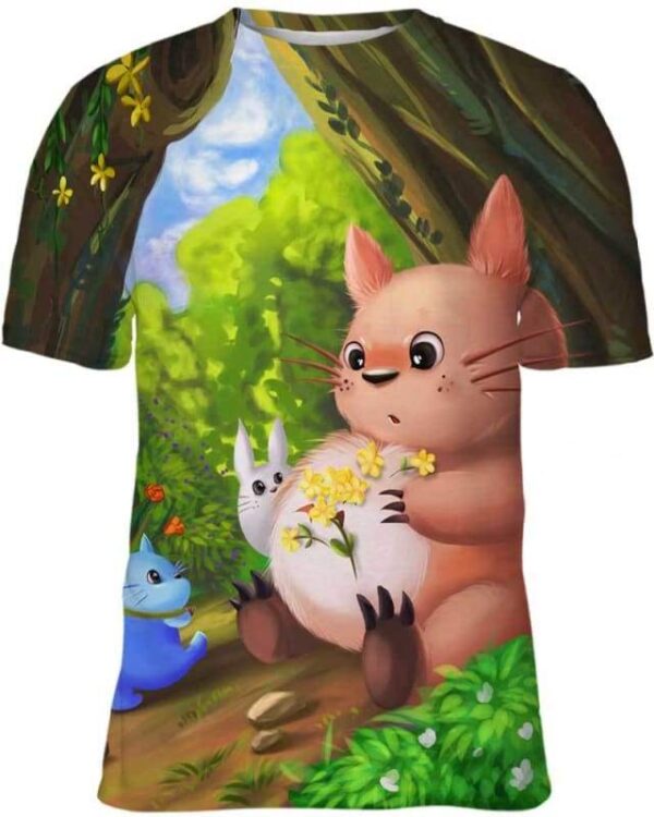 Totoro Flower - All Over Apparel - Kid Tee / S - www.secrettees.com