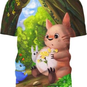 Totoro Flower - All Over Apparel - T-Shirt / S - www.secrettees.com