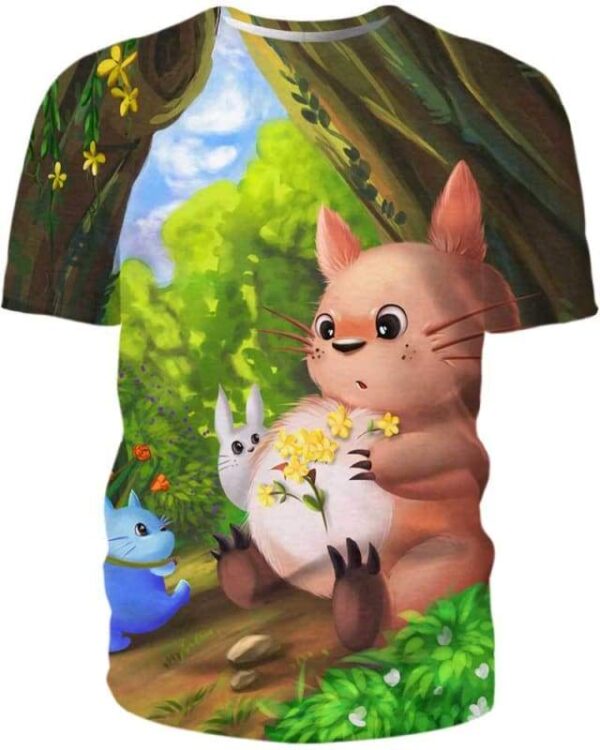 Totoro Flower - All Over Apparel - T-Shirt / S - www.secrettees.com