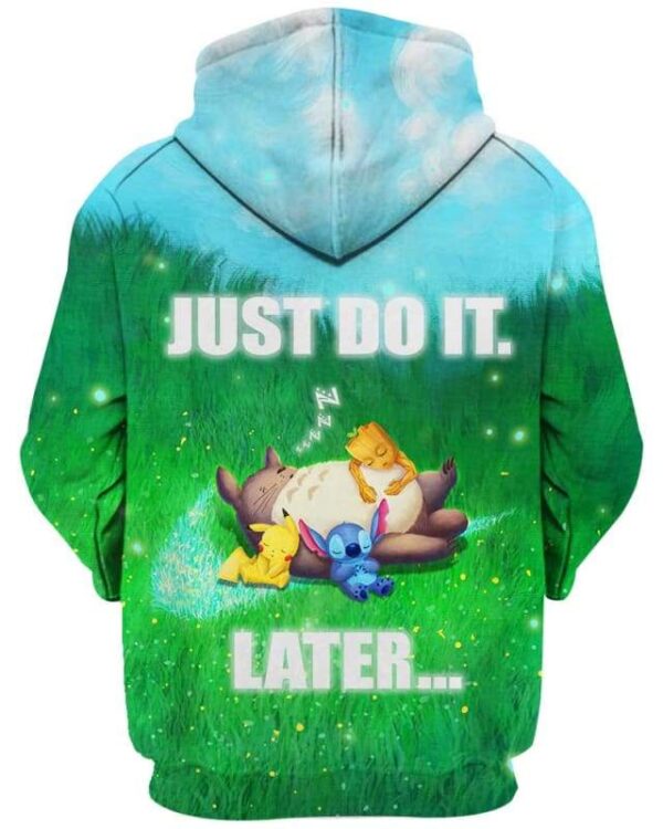 Totoro & Friends - Just Do It Later - All Over Apparel - www.secrettees.com