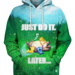 Totoro & Friends - Just Do It Later - All Over Apparel - Hoodie / S - www.secrettees.com