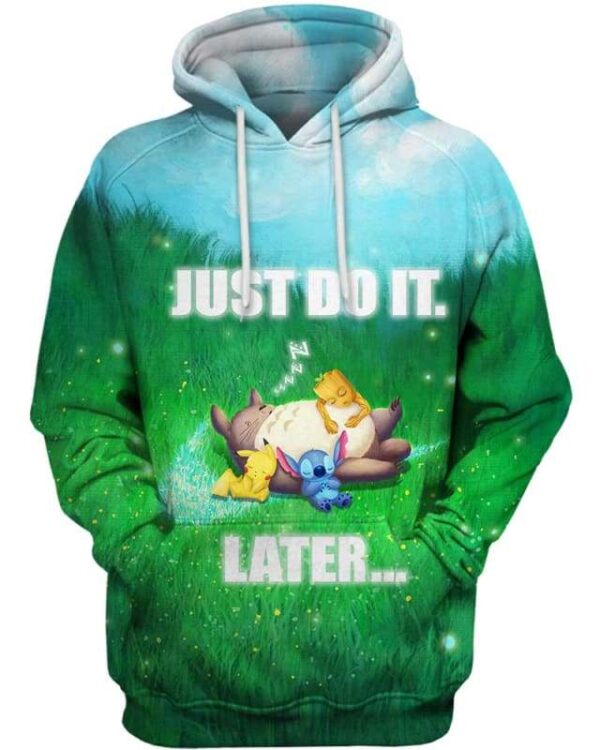 Totoro & Friends - Just Do It Later - All Over Apparel - Hoodie / S - www.secrettees.com