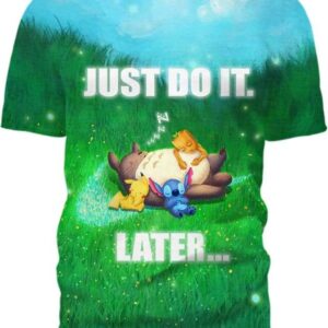 Totoro & Friends - Just Do It Later - All Over Apparel - T-Shirt / S - www.secrettees.com