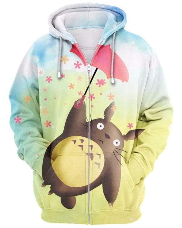 Totoro in Sky - All Over Apparel - Zip Hoodie / S - www.secrettees.com