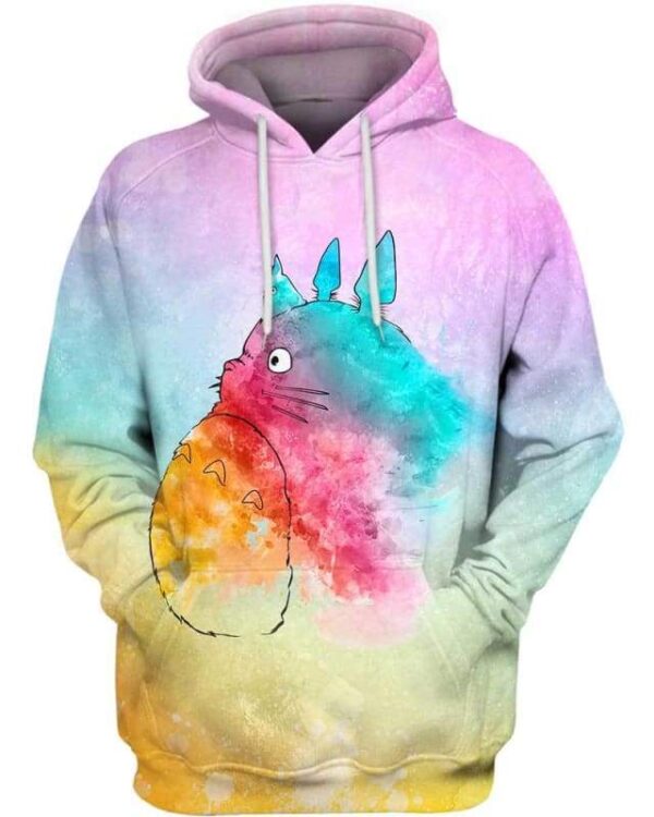 Totoro Painting - All Over Apparel - Hoodie / S - www.secrettees.com