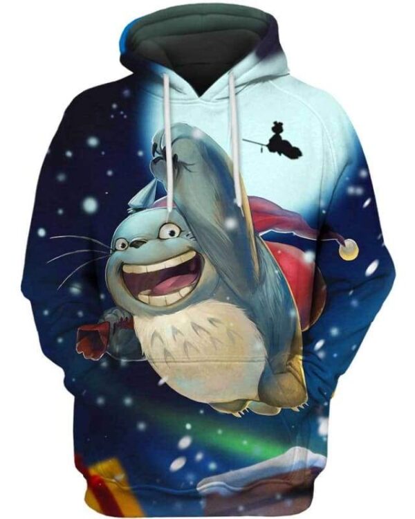 Totoro Santa - All Over Apparel - Hoodie / S - www.secrettees.com