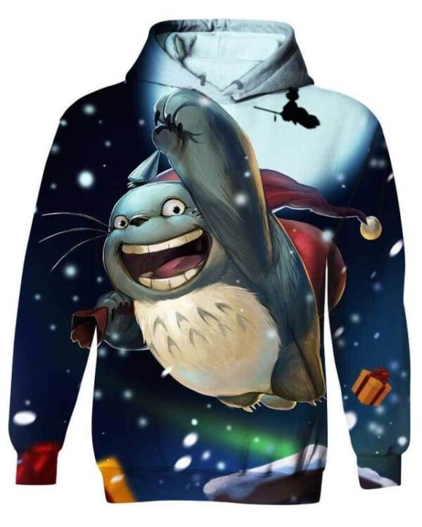 Totoro Santa - All Over Apparel - Kid Hoodie / S - www.secrettees.com