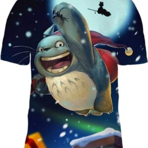 Totoro Santa - All Over Apparel - T-Shirt / S - www.secrettees.com