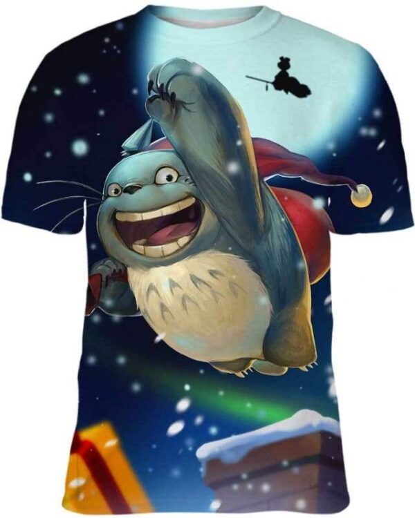 Totoro Santa - All Over Apparel - T-Shirt / S - www.secrettees.com