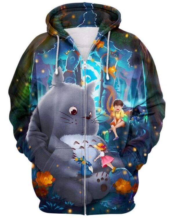 Totoro - All Over Apparel - Zip Hoodie / S - www.secrettees.com