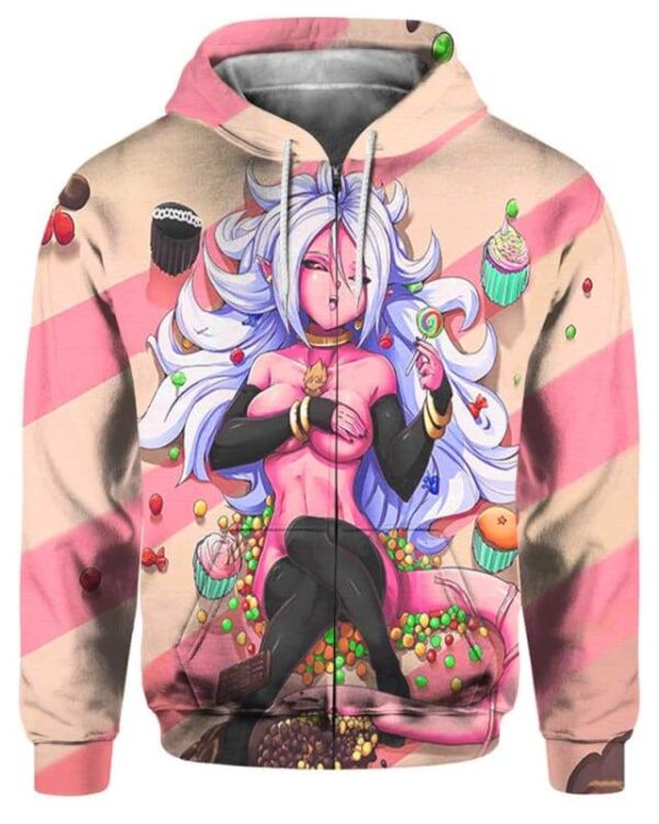 Unleashed Manjin Android 21 - All Over Apparel - Zip Hoodie / S - www.secrettees.com