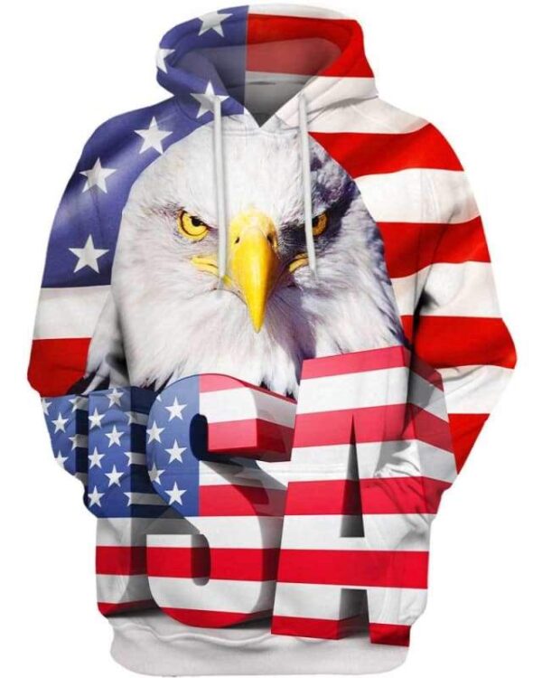 USA Eagle Flag - All Over Apparel - Hoodie / S - www.secrettees.com