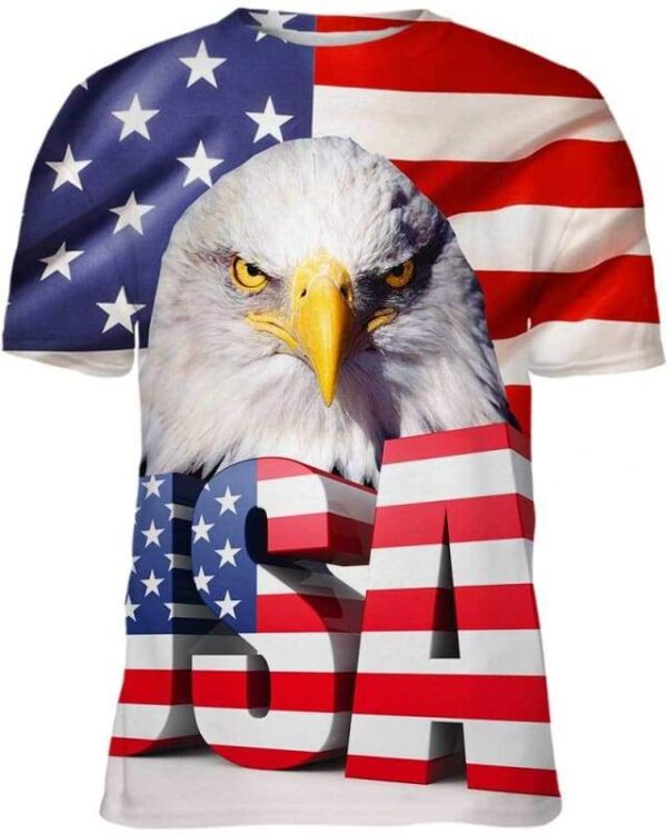 USA Eagle Flag - All Over Apparel - Kid Tee / S - www.secrettees.com