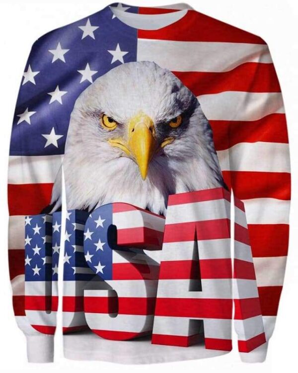 USA Eagle Flag - All Over Apparel - Sweatshirt / S - www.secrettees.com