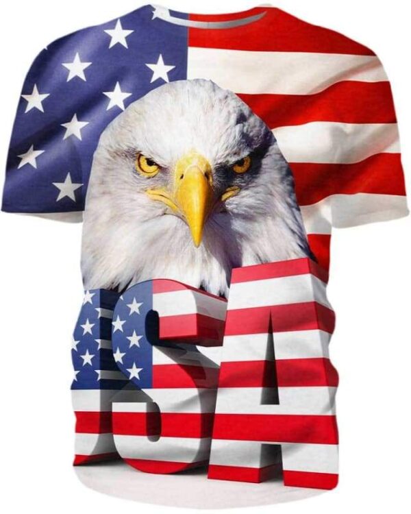 USA Eagle Flag - All Over Apparel - T-Shirt / S - www.secrettees.com