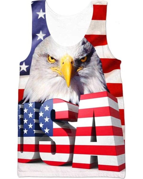 USA Eagle Flag - All Over Apparel - Tank Top / S - www.secrettees.com