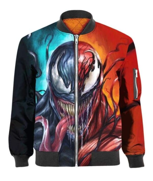 Venom Carnage Symbiote 2 Face - All Over Apparel - Bomber / S - www.secrettees.com