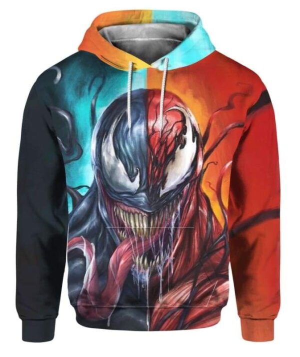 Venom Carnage Symbiote 2 Face - All Over Apparel - Hoodie / S - www.secrettees.com