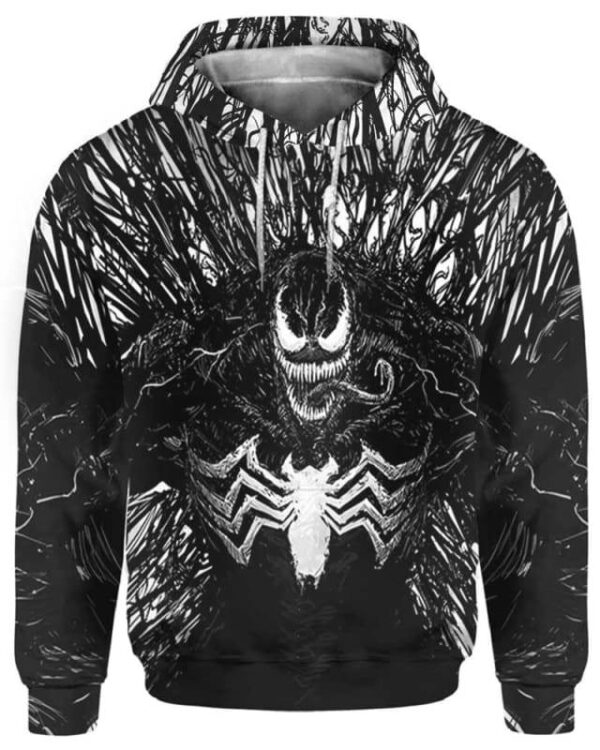 Venom Costume 3D - All Over Apparel - Hoodie / S - www.secrettees.com