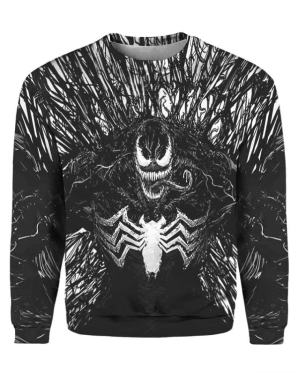 Venom Costume 3D - All Over Apparel - Sweatshirt / S - www.secrettees.com