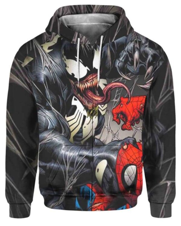 Venom Fight - All Over Apparel - Zip Hoodie / S - www.secrettees.com