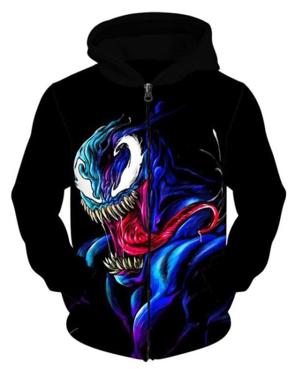 Venom Neon - All Over Apparel - Zip Hoodie / S - www.secrettees.com