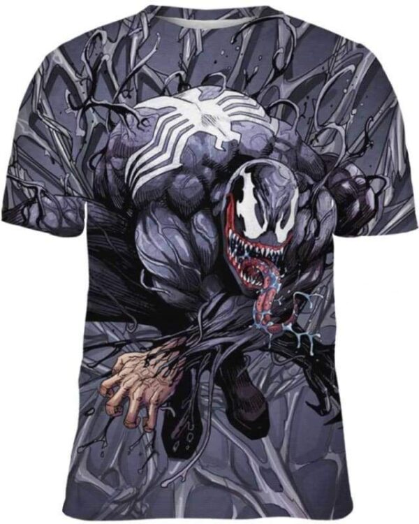Venom on the Web - All Over Apparel - T-Shirt / S - www.secrettees.com