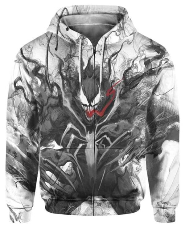 Venom Smoke Effect Art - All Over Apparel - Zip Hoodie / S - www.secrettees.com