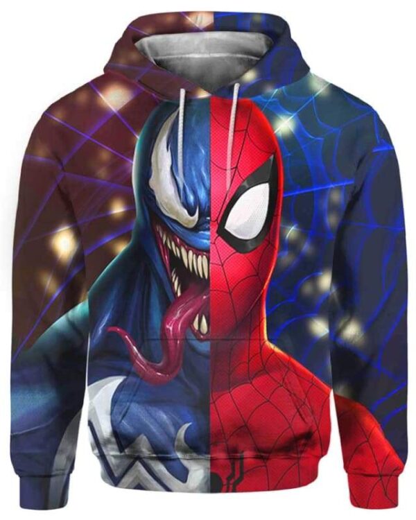 Venom x SpiderMan - All Over Apparel - Hoodie / S - www.secrettees.com