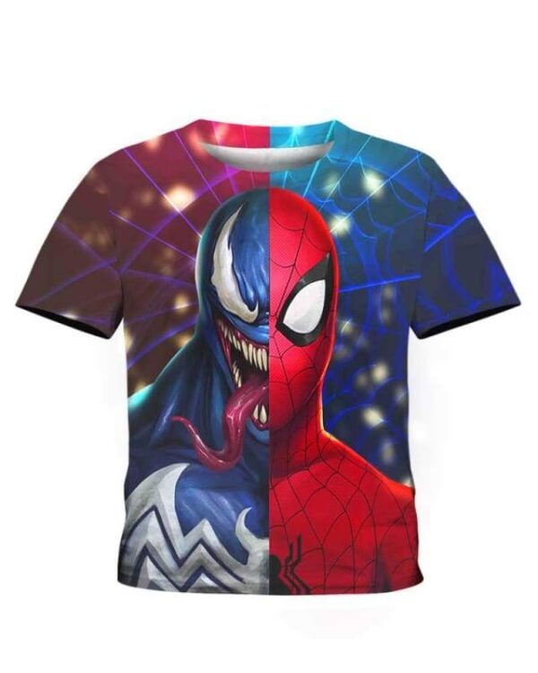 Venom x SpiderMan - All Over Apparel - Kid Tee / S - www.secrettees.com