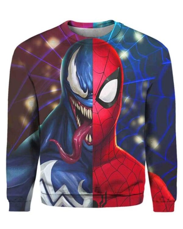 Venom x SpiderMan - All Over Apparel - Sweatshirt / S - www.secrettees.com