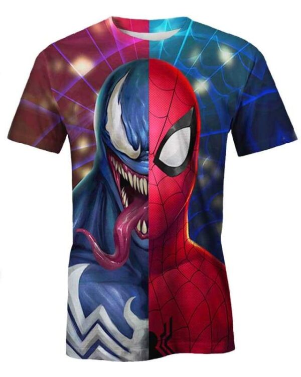 Venom x SpiderMan - All Over Apparel - T-Shirt / S - www.secrettees.com