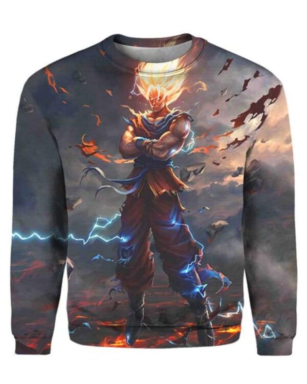 Volcano Goku - All Over Apparel - Sweatshirt / S - www.secrettees.com