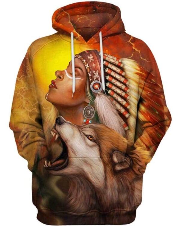 Warrior Wolf Women - All Over Apparel - Hoodie / S - www.secrettees.com