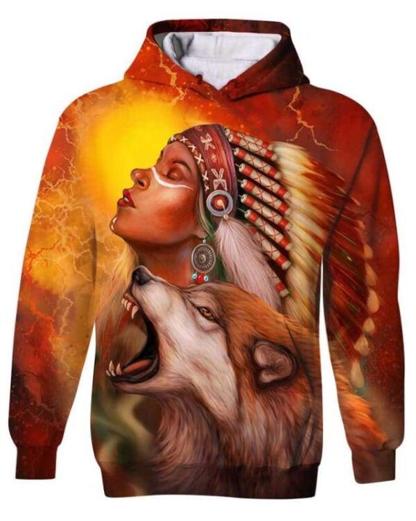 Warrior Wolf Women - All Over Apparel - Kid Hoodie / S - www.secrettees.com