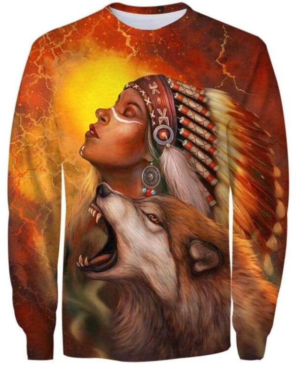 Warrior Wolf Women - All Over Apparel - Sweatshirt / S - www.secrettees.com