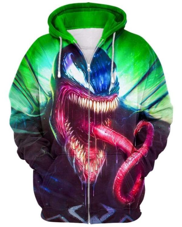 Wicked Tongue - All Over Apparel - Zip Hoodie / S - www.secrettees.com