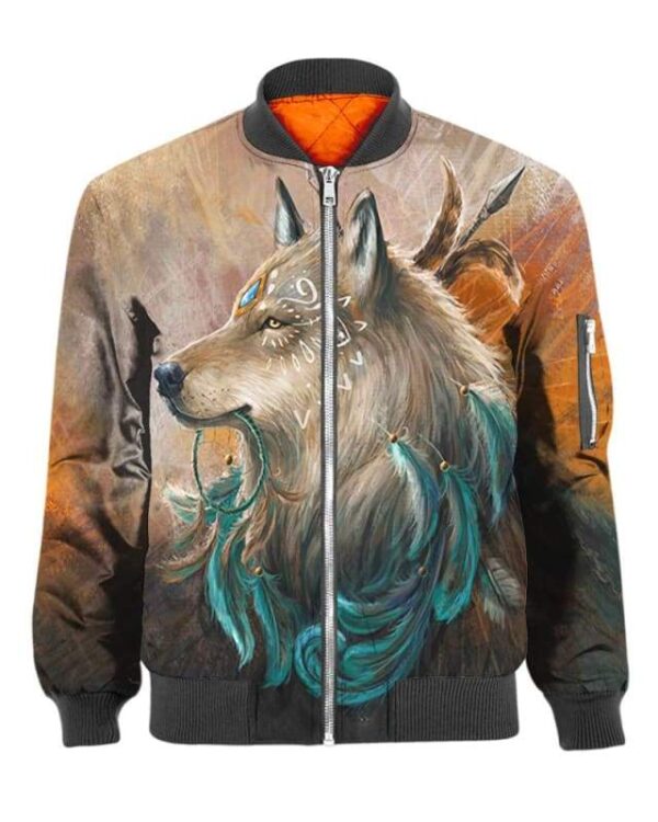 Wolf Blue Stone - All Over Apparel - Bomber / S - www.secrettees.com