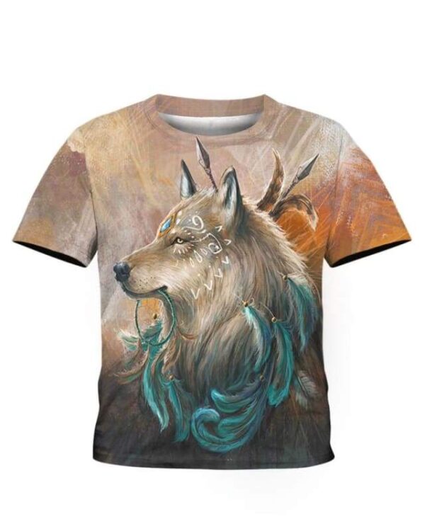 Wolf Blue Stone - All Over Apparel - Kid Tee / S - www.secrettees.com