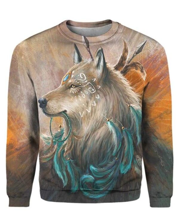 Wolf Blue Stone - All Over Apparel - Sweatshirt / S - www.secrettees.com