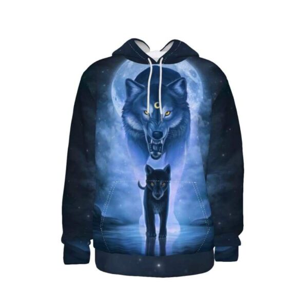 Wolf father and Son All-Over Print Unisex Pullover Hoodie - 2XL / White - www.secrettees.com