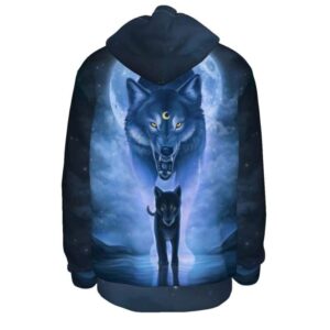 Wolf father and Son All-Over Print Unisex Pullover Hoodie - www.secrettees.com