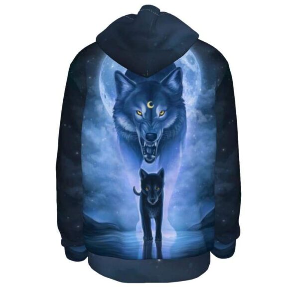 Wolf father and Son All-Over Print Unisex Pullover Hoodie - www.secrettees.com