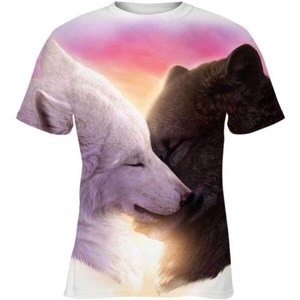 Wolf Heart Love 3D All Over Print T-shirt Zip Hoodie Sweater Tank - All Over Apparel - Kid Tee / S - www.secrettees.com