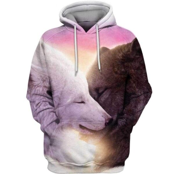 Wolf Heart Love 3D All Over Print T-shirt Zip Hoodie Sweater Tank - All Over Apparel - Hoodie / S - www.secrettees.com