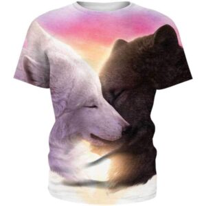 Wolf Heart Love 3D All Over Print T-shirt Zip Hoodie Sweater Tank - All Over Apparel - T-Shirt / S - www.secrettees.com